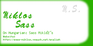 miklos sass business card